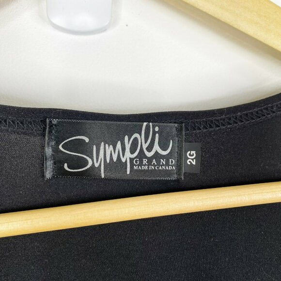 Sympli Grand Dress Size 2G Drama Black Scoop Neck 3/4 Sleeve Plus 3X/4X 26 - Picture 2 of 3